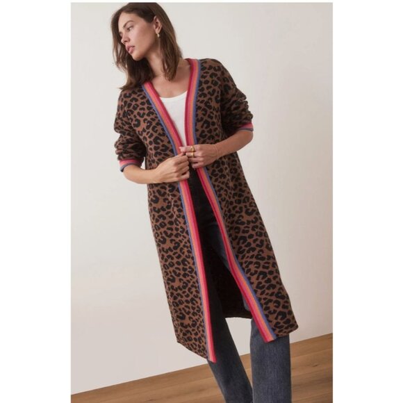 NWT Marine Layer Martha Sweater Coat Leopard Duster Cardigan L/XL Rare! - Picture 4 of 15